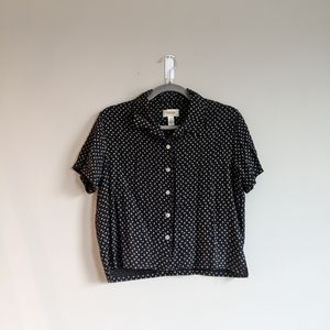 Vintage Floral Cropped Button Up